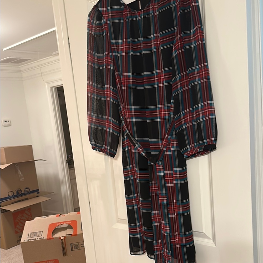 Draper James Plaid Long-Sleeve Dress